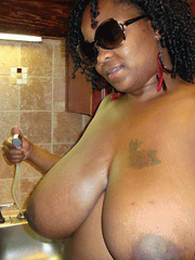 Busty naked Black Wife in a waiting of..